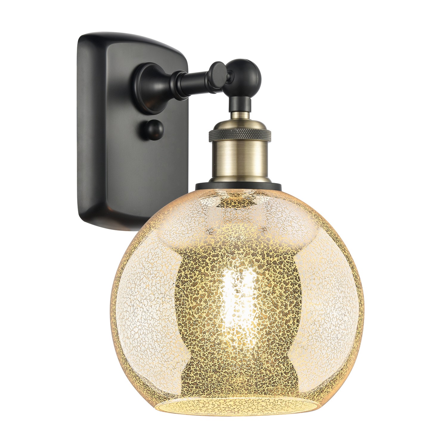 One Light Wall Sconce by Innovations - Ballston Collection, Black Antique Brass Finish - 516-1W-BAB-G128-8
