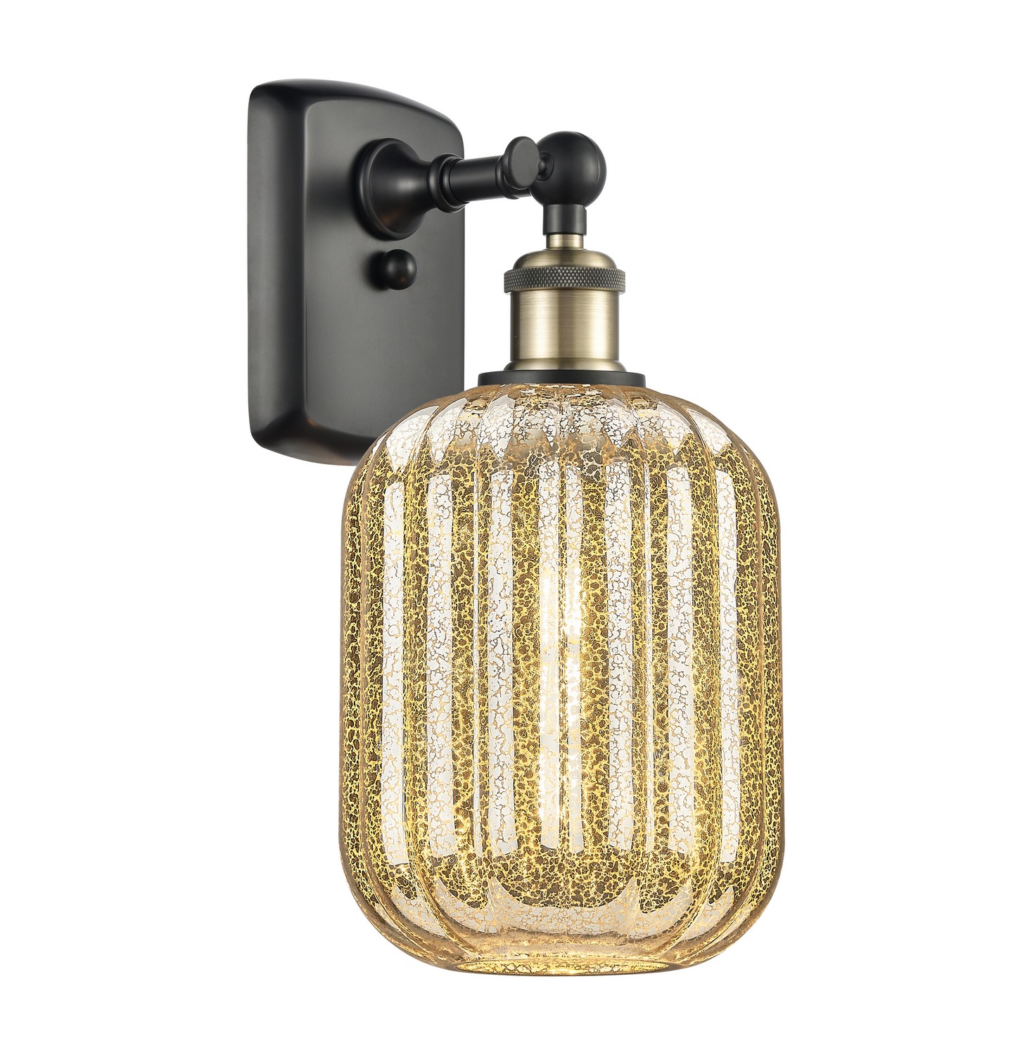 One Light Wall Sconce by Innovations - Ballston Collection, Black Antique Brass Finish - 516-1W-BAB-G460-7ME