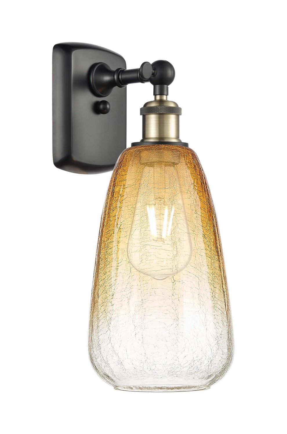 One Light Wall Sconce by Innovations - Ballston Collection, Black Antique Brass Finish - 516-1W-BAB-G480-6AM