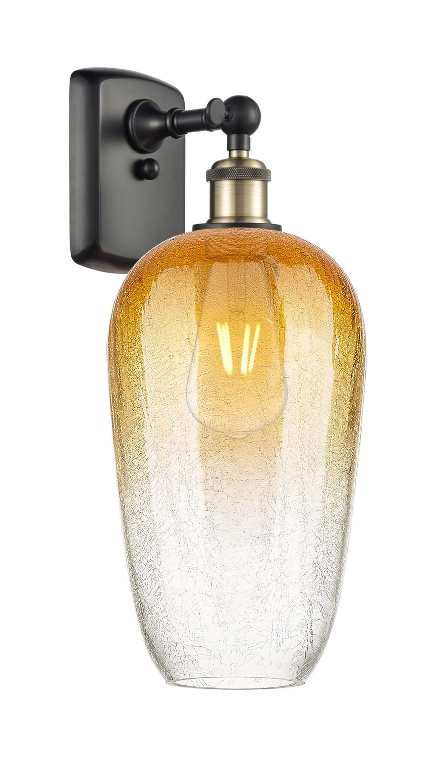 One Light Wall Sconce by Innovations - Ballston Collection, Black Antique Brass Finish - 516-1W-BAB-G484-7AM