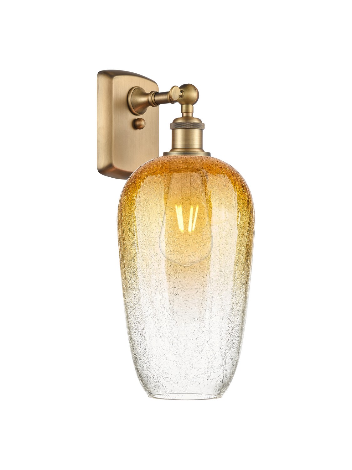 One Light Wall Sconce by Innovations - Ballston Collection, Brushed Brass Finish - 516-1W-BB-G484-7AM