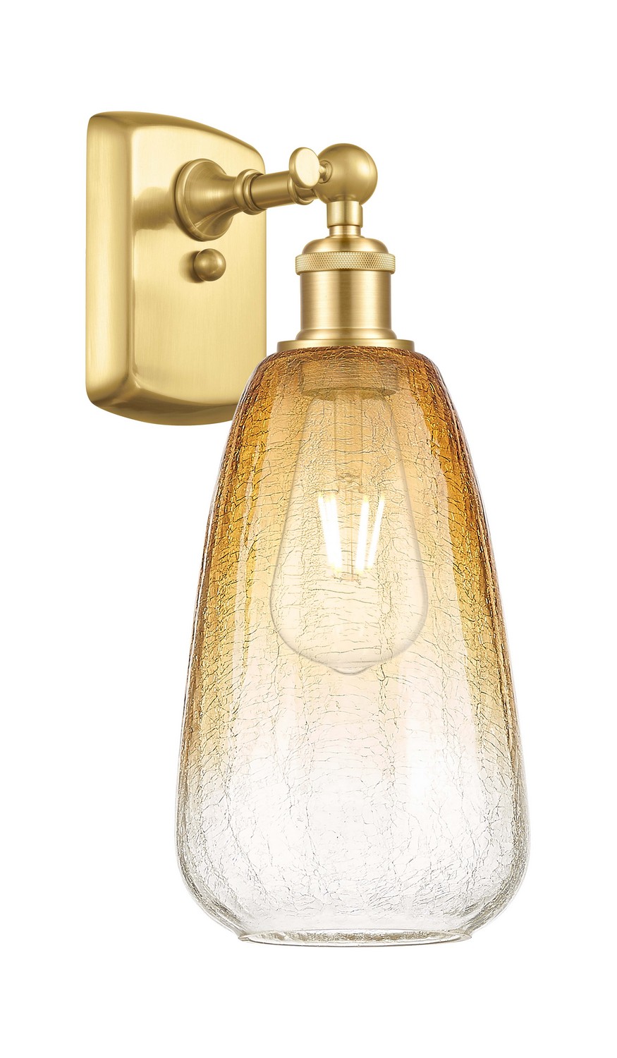 One Light Wall Sconce by Innovations - Ballston Collection, Satin Gold Finish - 516-1W-SG-G480-6AM