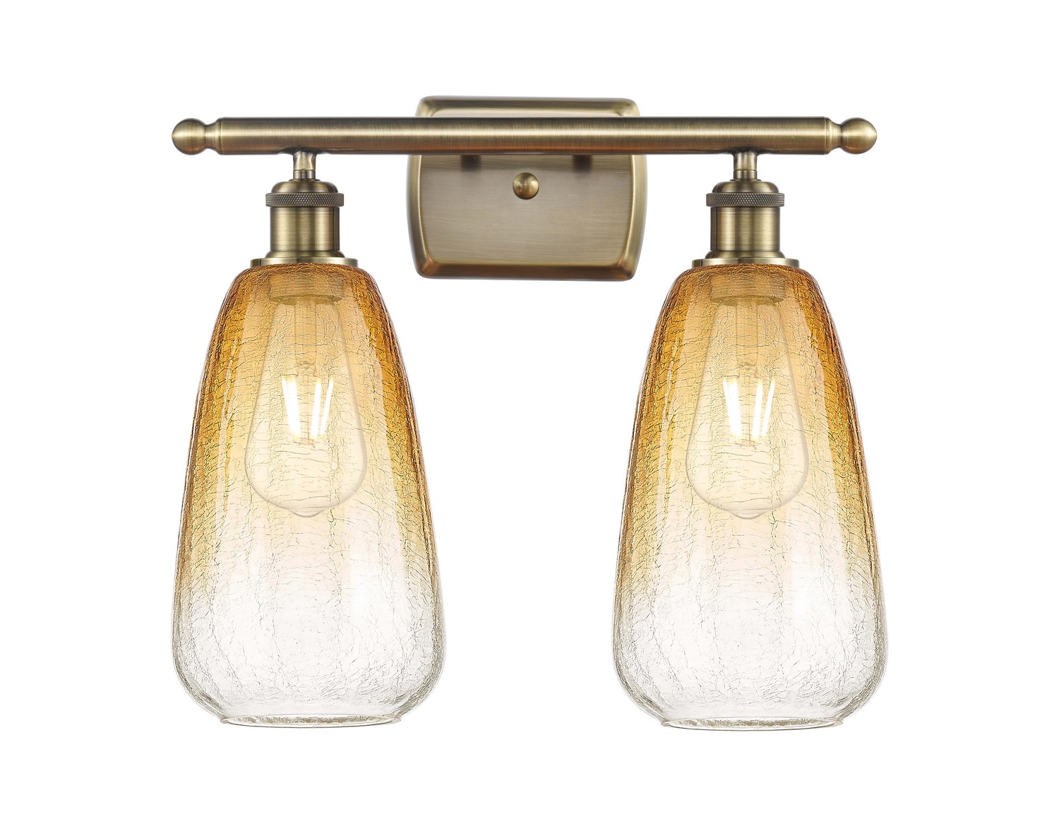 Two Light Bath Vanity by Innovations - Ballston Collection, Antique Brass Finish - 516-2W-AB-G480-6AM
