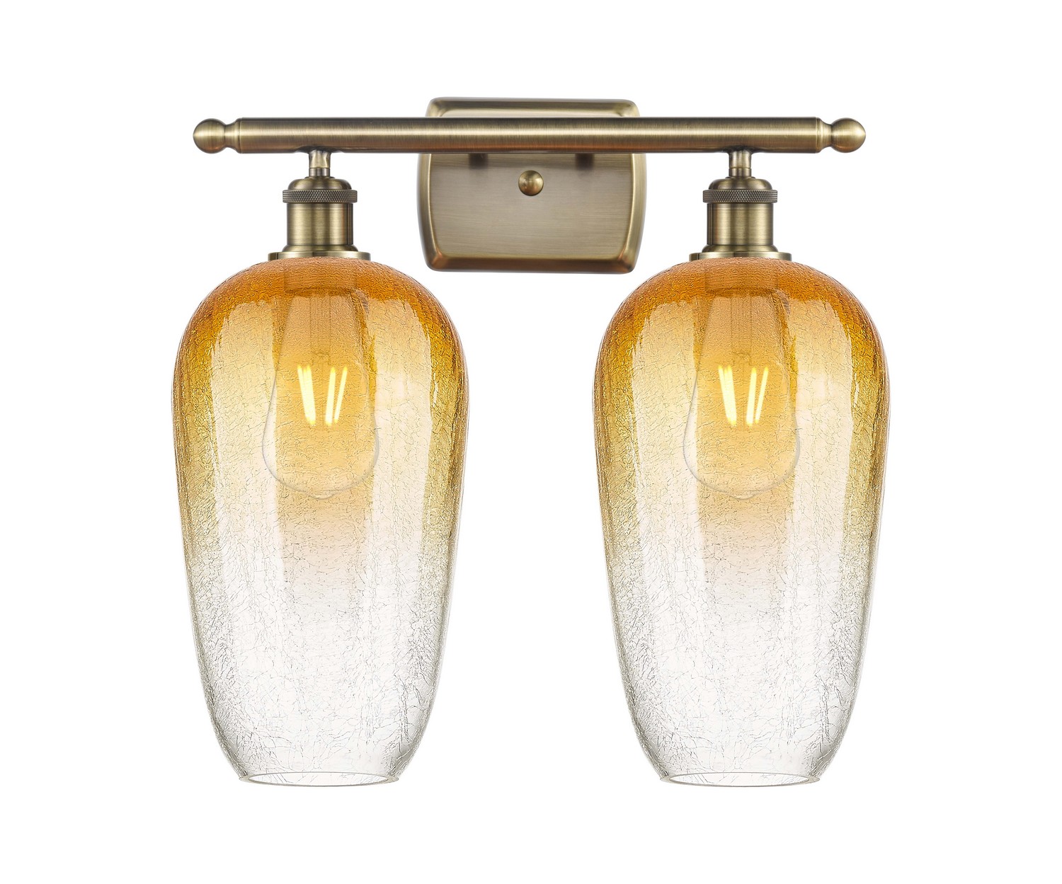 Two Light Bath Vanity by Innovations - Ballston Collection, Antique Brass Finish - 516-2W-AB-G484-7AM