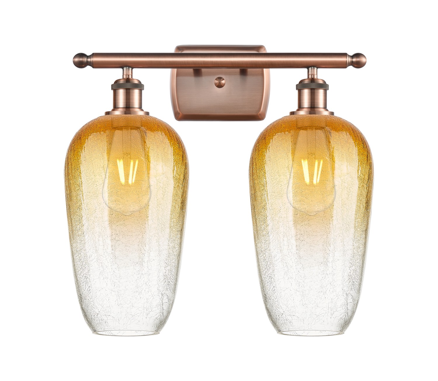 Two Light Bath Vanity by Innovations - Ballston Collection, Antique Copper Finish - 516-2W-AC-G484-7AM