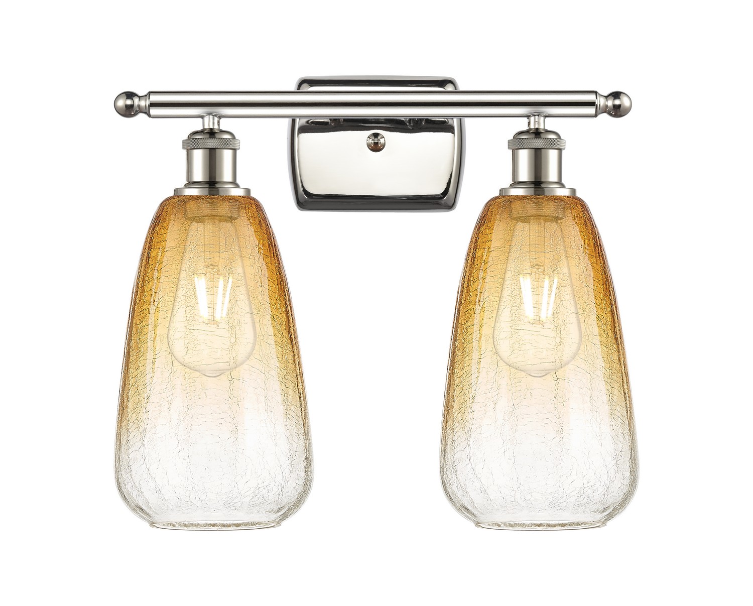 Two Light Bath Vanity by Innovations - Ballston Collection, Polished Nickel Finish - 516-2W-PN-G480-6AM