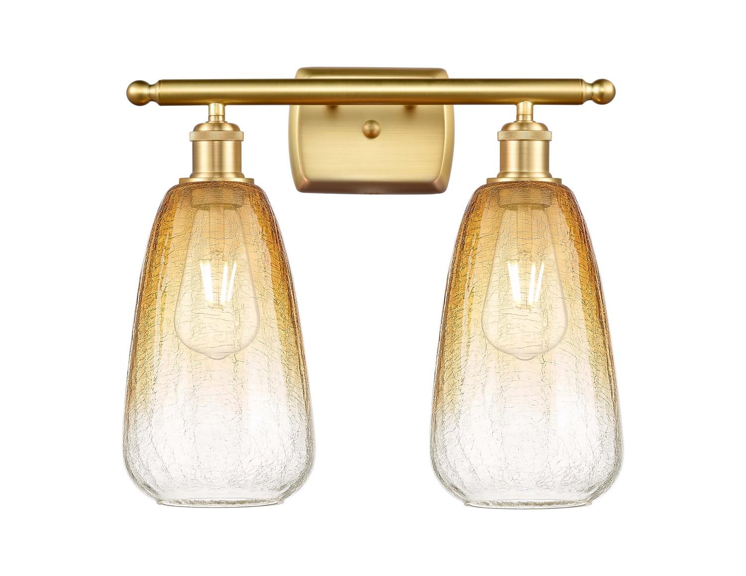 Two Light Bath Vanity by Innovations - Ballston Collection, Satin Gold Finish - 516-2W-SG-G480-6AM