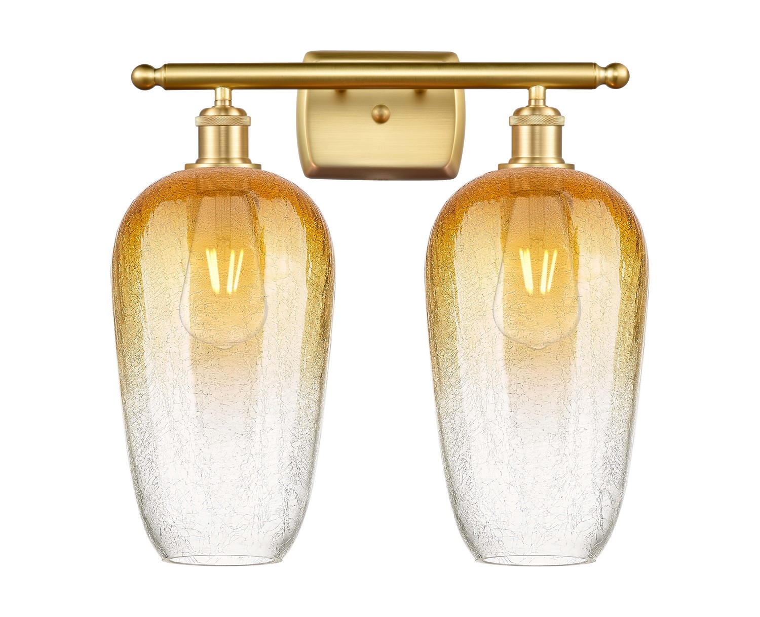 Two Light Bath Vanity by Innovations - Ballston Collection, Satin Gold Finish - 516-2W-SG-G484-7AM