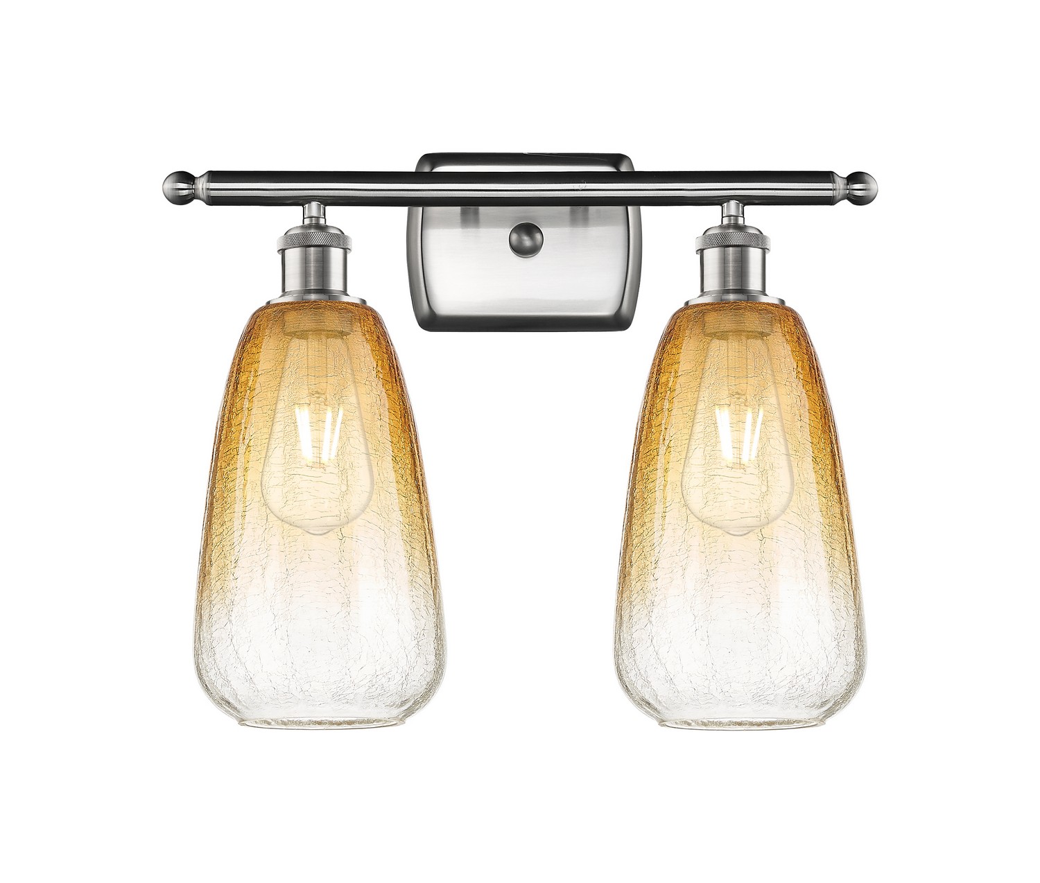 Two Light Bath Vanity by Innovations - Ballston Collection, Brushed Satin Nickel Finish - 516-2W-SN-G480-6AM