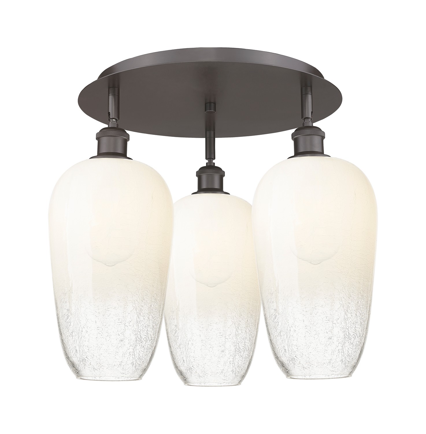 Three Light Semi-Flush Mount by Innovations - Ballston Collection, Oil Rubbed Bronze Finish - 516-3C-OB-G484-7OP
