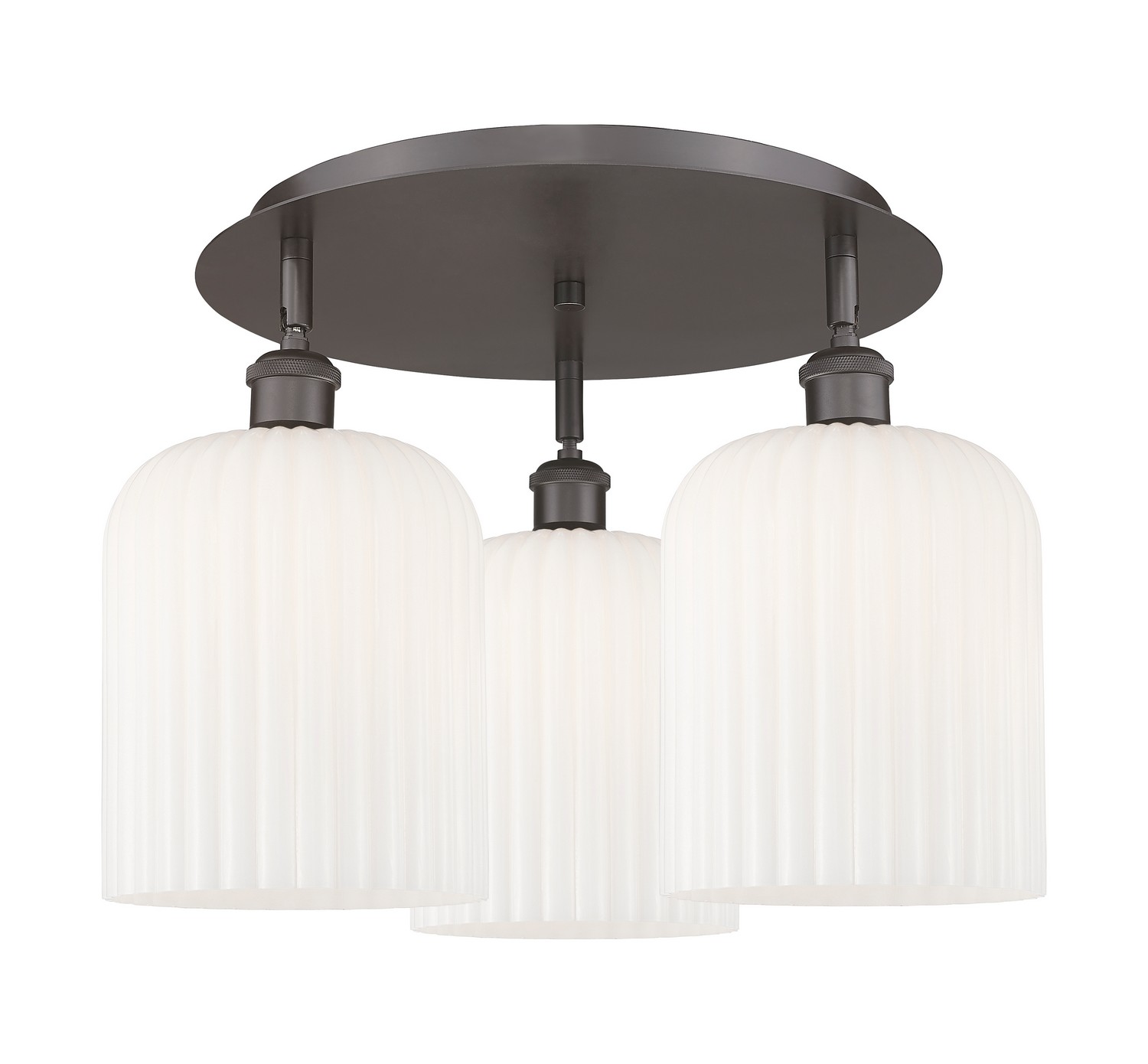 Three Light Semi-Flush Mount by Innovations - Ballston Collection, Oil Rubbed Bronze Finish - 516-3C-OB-G559-8GWH