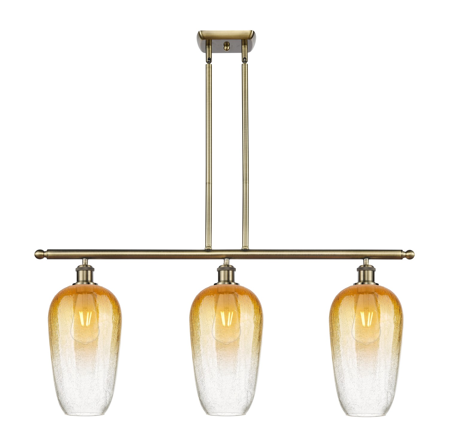 Three Light Island Pendant by Innovations - Ballston Collection, Antique Brass Finish - 516-3I-AB-G484-7AM