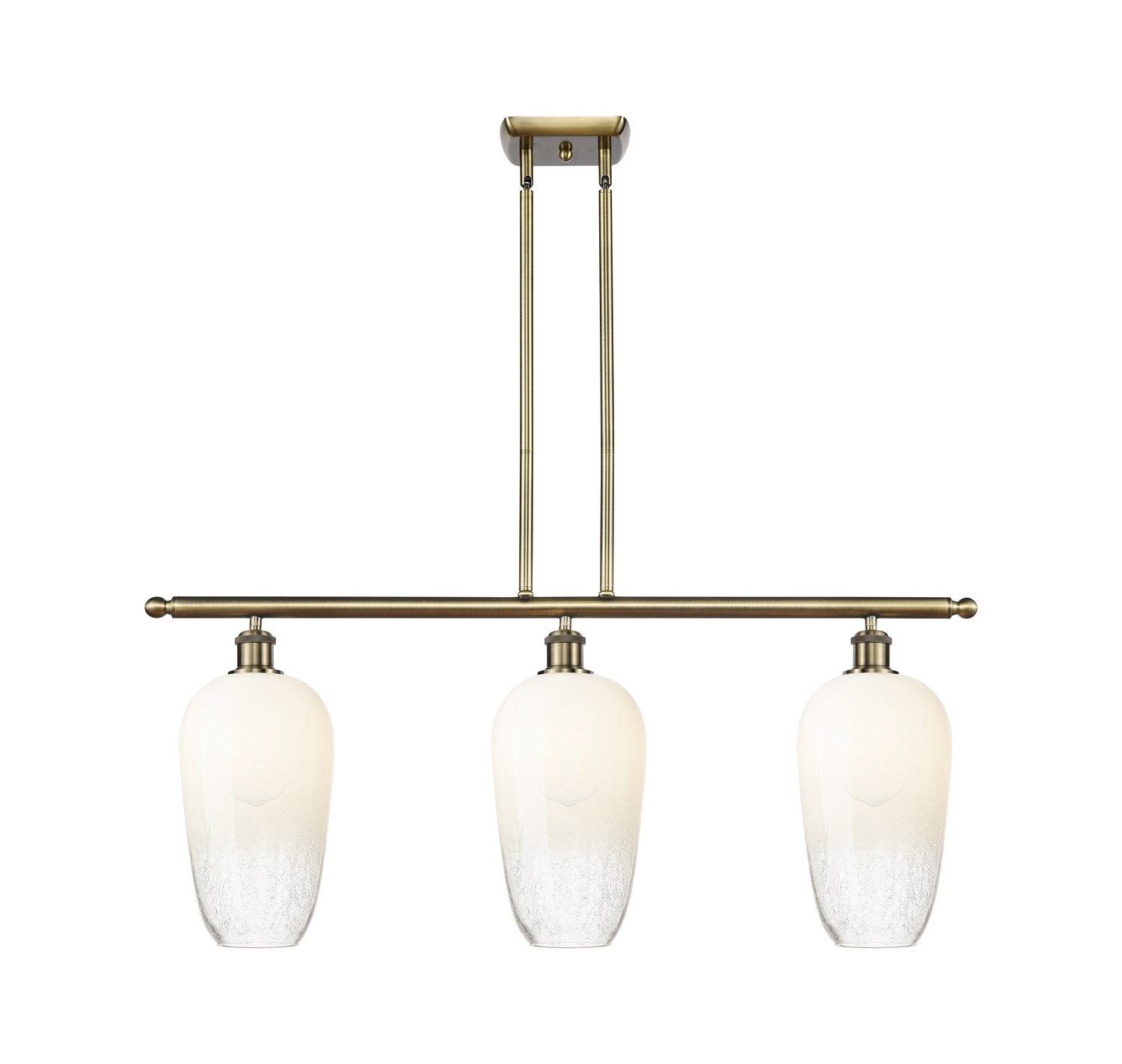 Three Light Island Pendant by Innovations - Ballston Collection, Antique Brass Finish - 516-3I-AB-G484-7OP