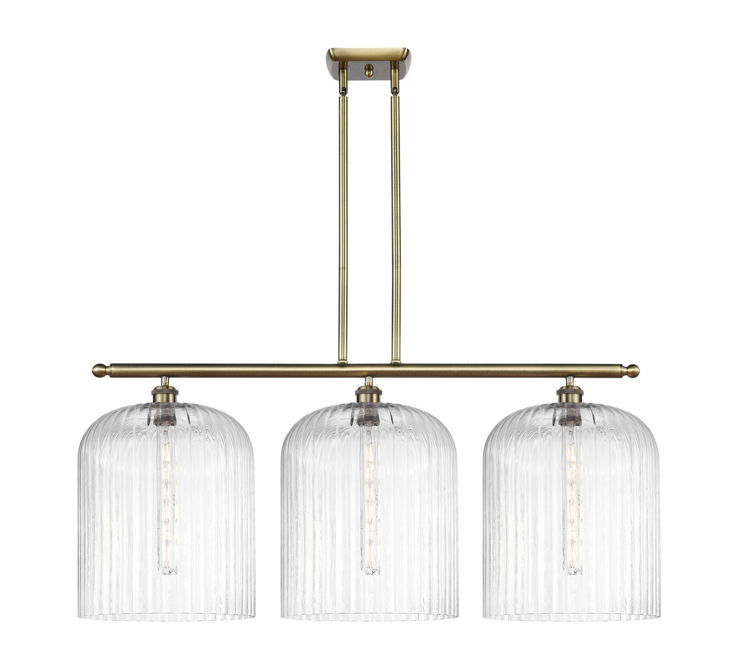 Three Light Island Pendant by Innovations - Ballston Collection, Antique Brass Finish - 516-3I-AB-G559-12CL