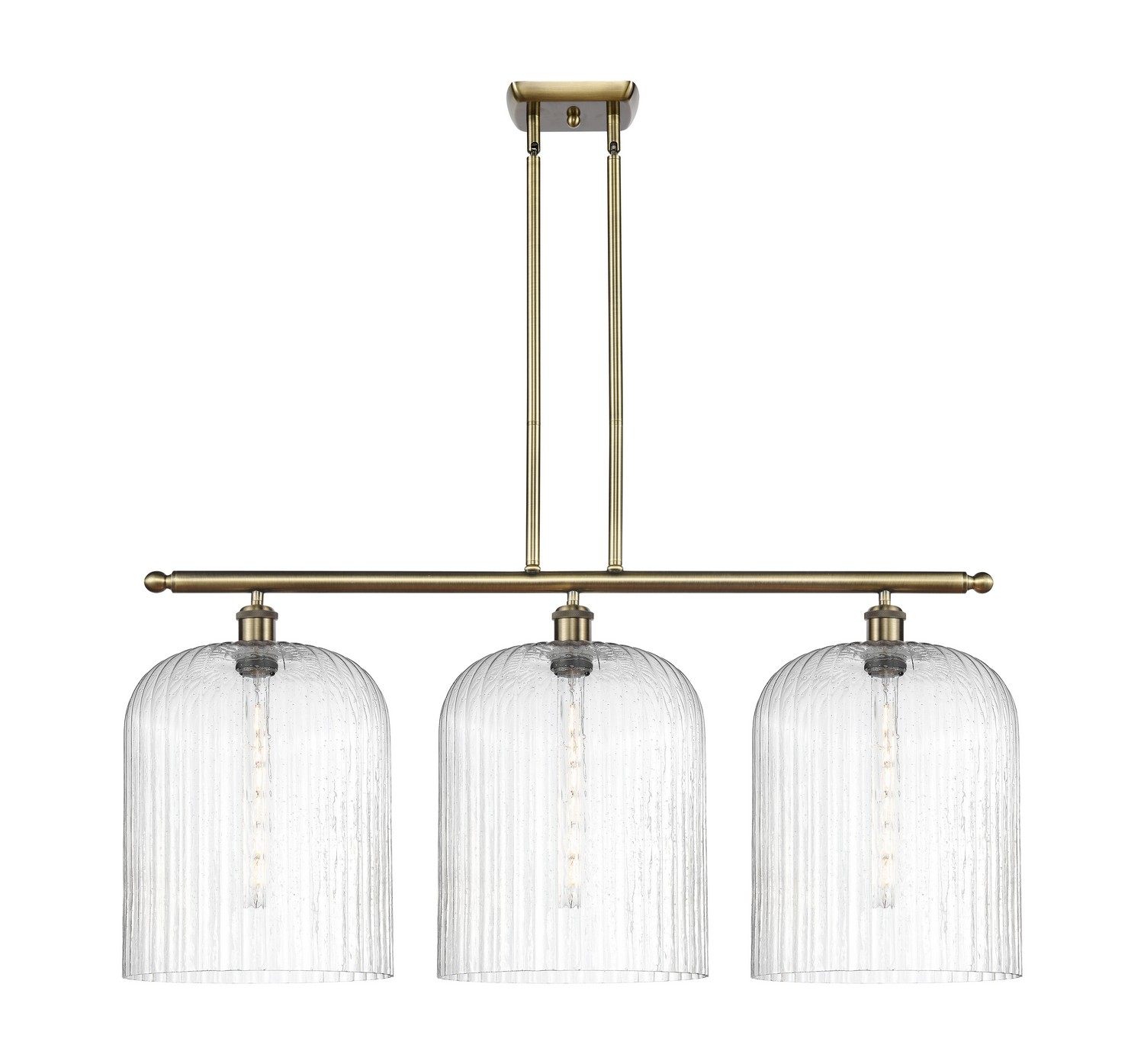 Three Light Island Pendant by Innovations - Ballston Collection, Antique Brass Finish - 516-3I-AB-G559-12SDY