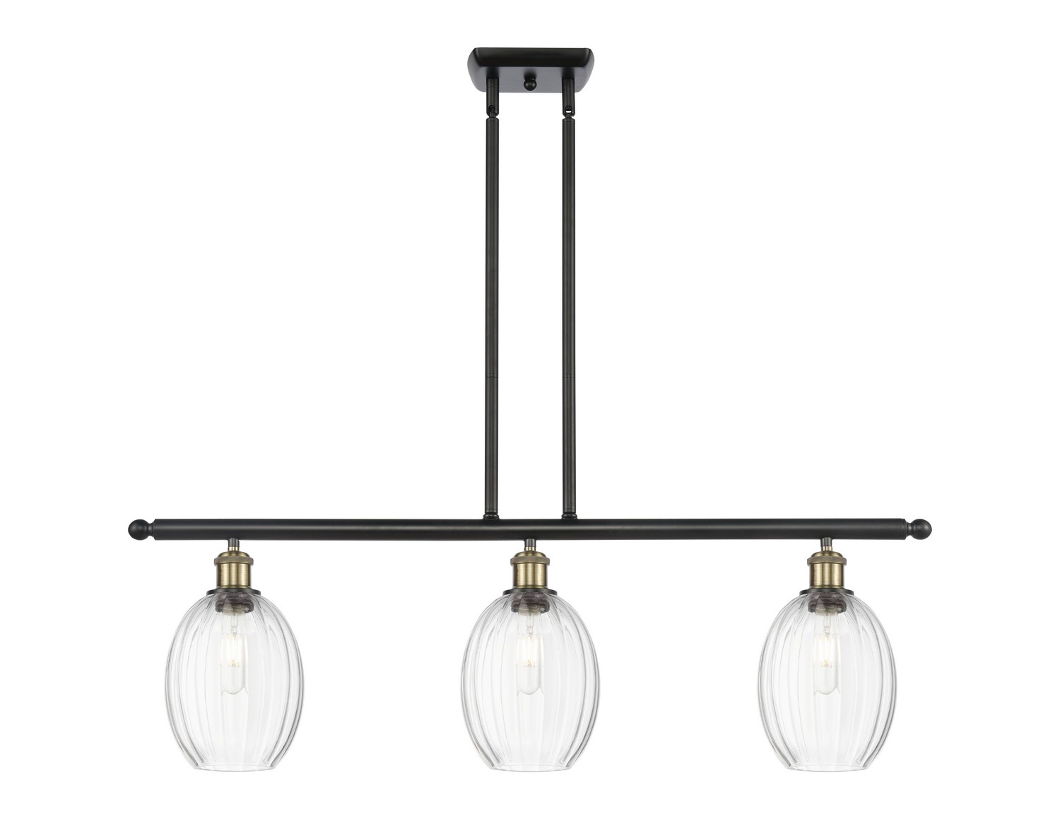 Three Light Island Pendant by Innovations - Ballston Collection, Black Antique Brass Finish - 516-3I-BAB-G459-6CL