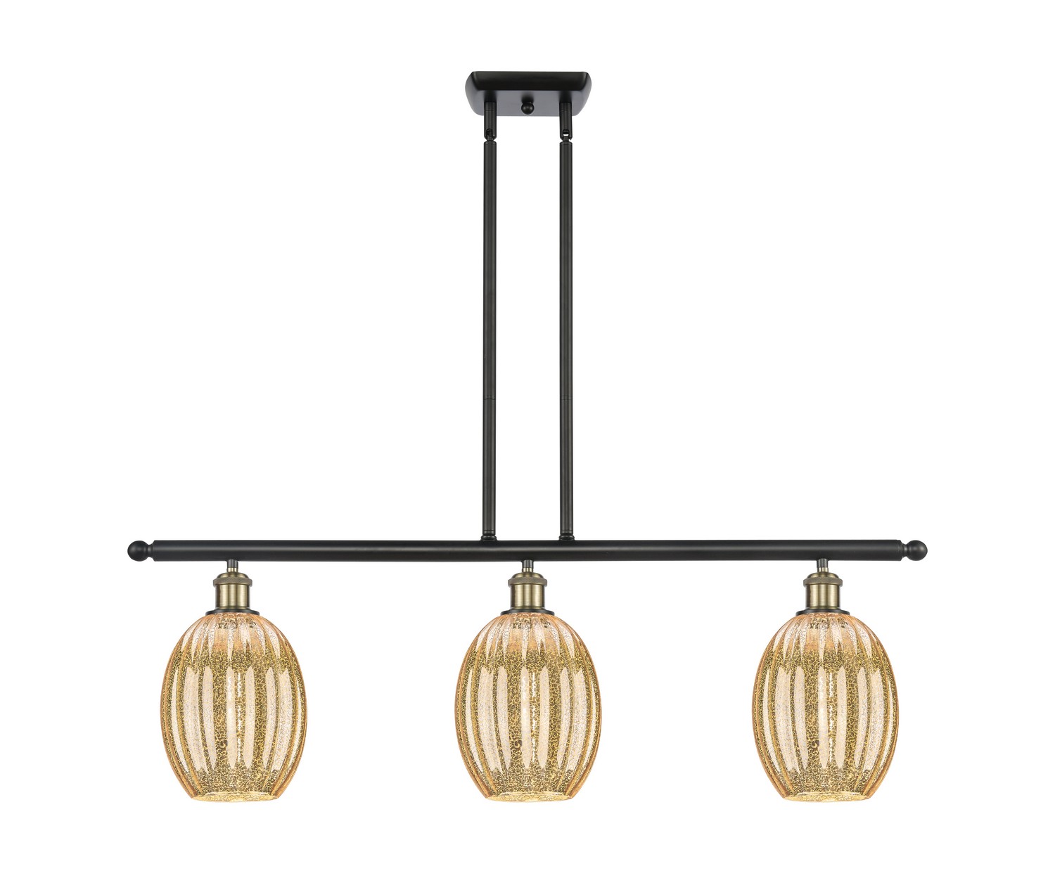 Three Light Island Pendant by Innovations - Ballston Collection, Black Antique Brass Finish - 516-3I-BAB-G459-6ME