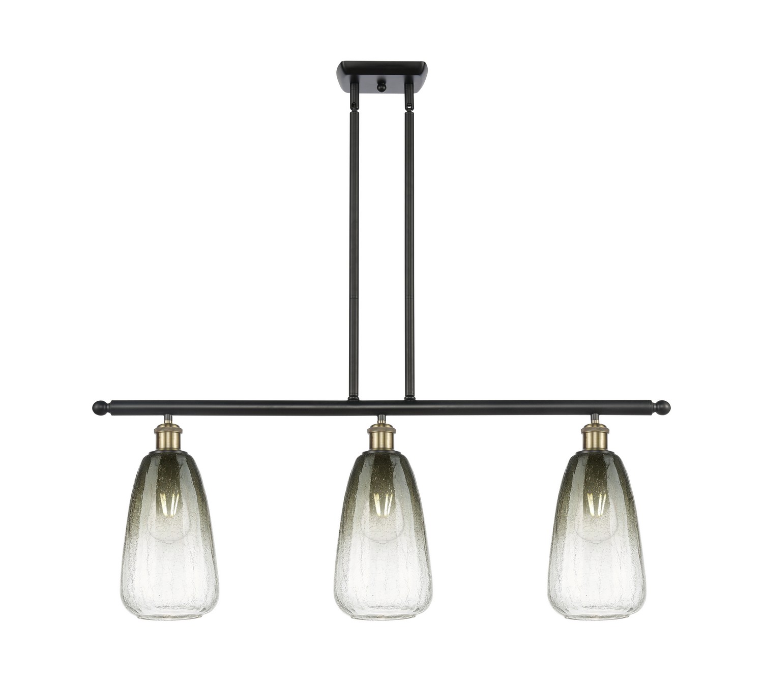 Three Light Island Pendant by Innovations - Ballston Collection, Black Antique Brass Finish - 516-3I-BAB-G480-6SL