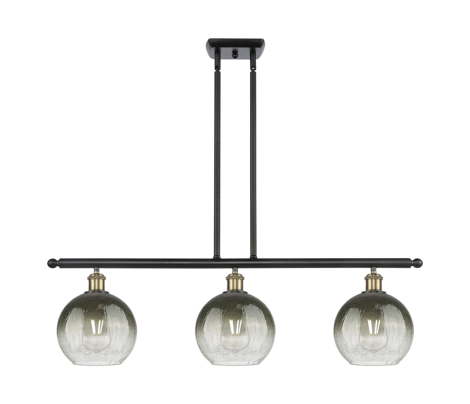 Three Light Island Pendant by Innovations - Ballston Collection, Black Antique Brass Finish - 516-3I-BAB-G483-8SL