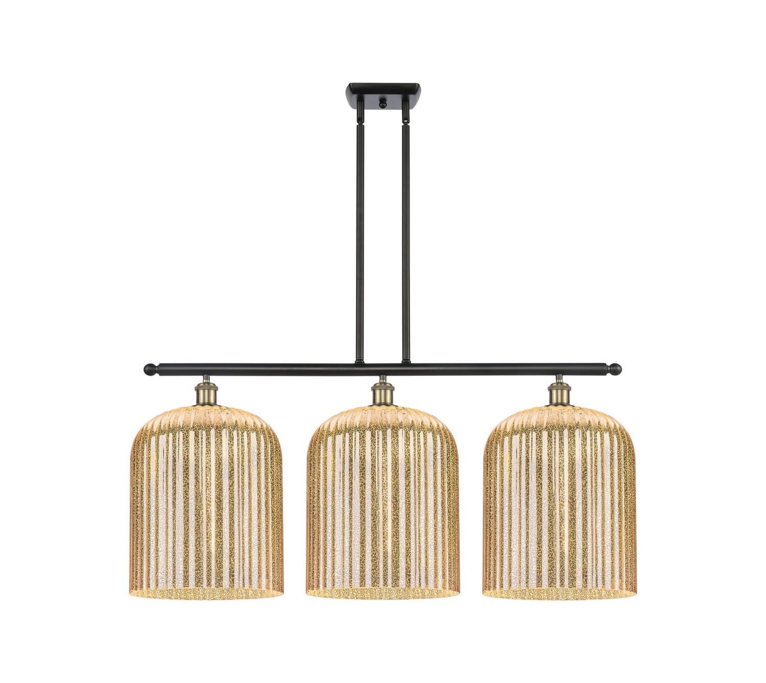 Three Light Island Pendant by Innovations - Ballston Collection, Black Antique Brass Finish - 516-3I-BAB-G559-12ME