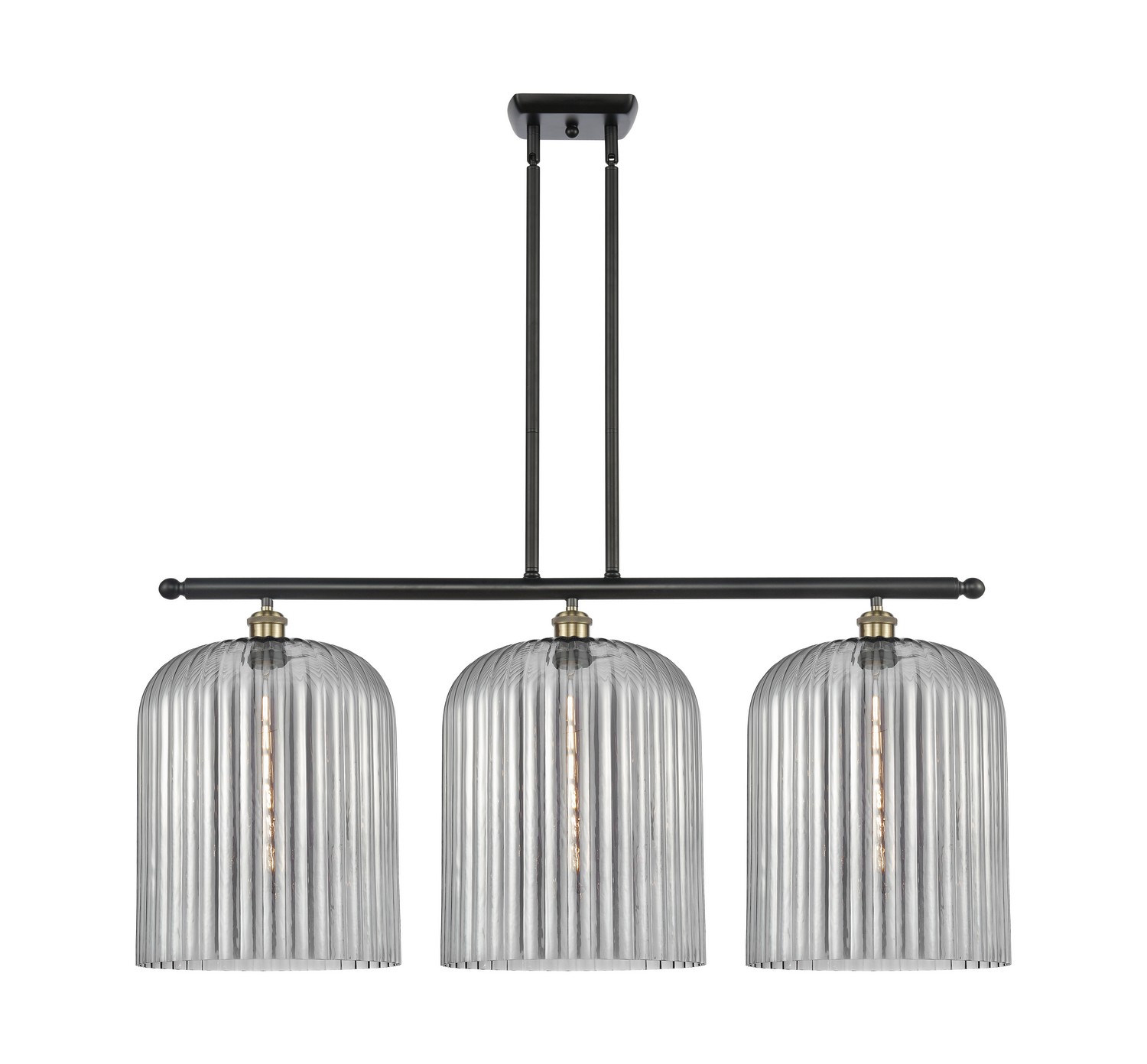 Three Light Island Pendant by Innovations - Ballston Collection, Black Antique Brass Finish - 516-3I-BAB-G559-12SM