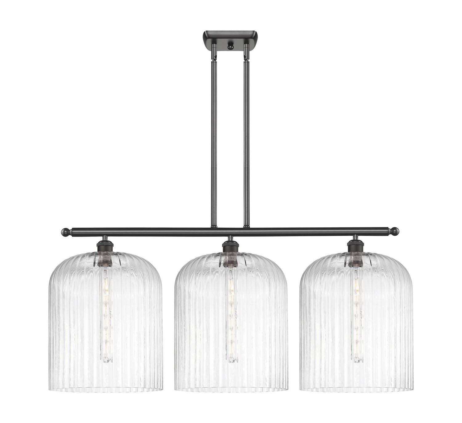 Three Light Island Pendant by Innovations - Ballston Collection, Oil Rubbed Bronze Finish - 516-3I-OB-G559-12CL