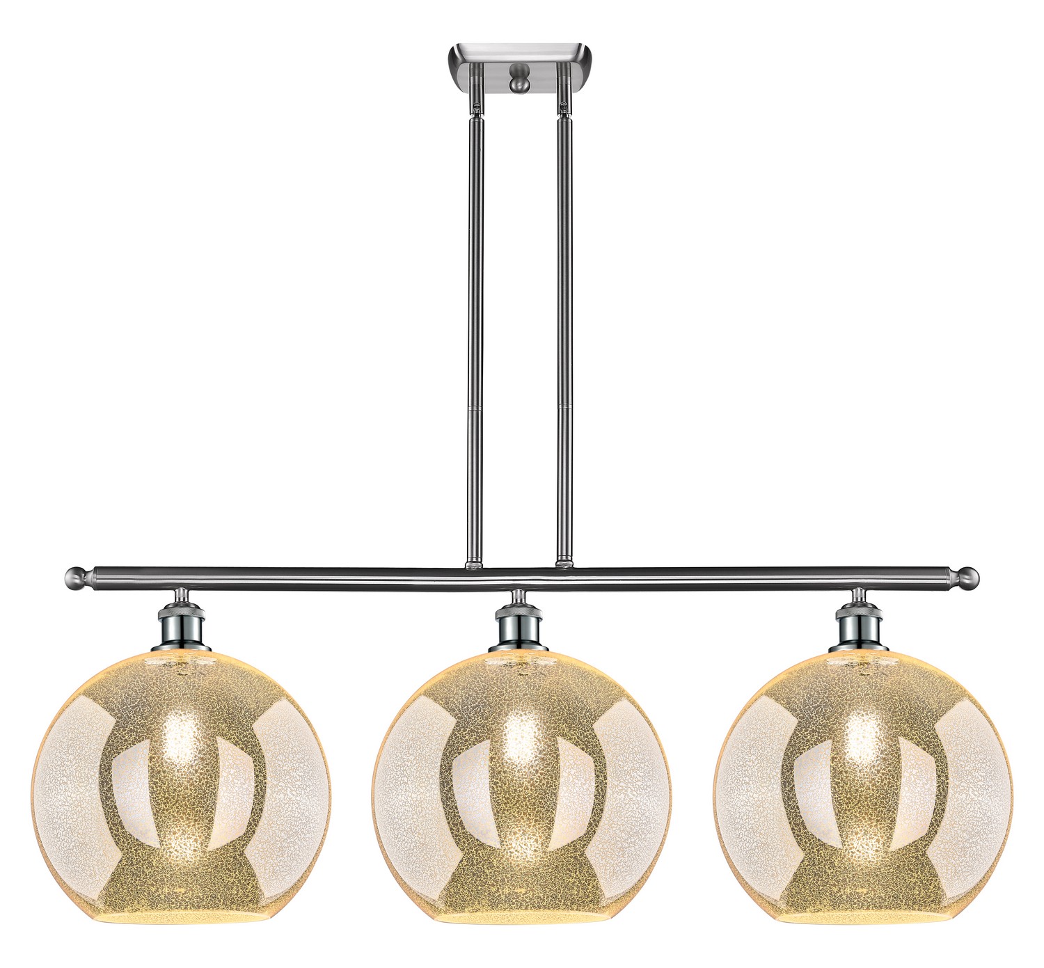 Three Light Island Pendant by Innovations - Ballston Collection, Brushed Satin Nickel Finish - 516-3I-SN-G128-12