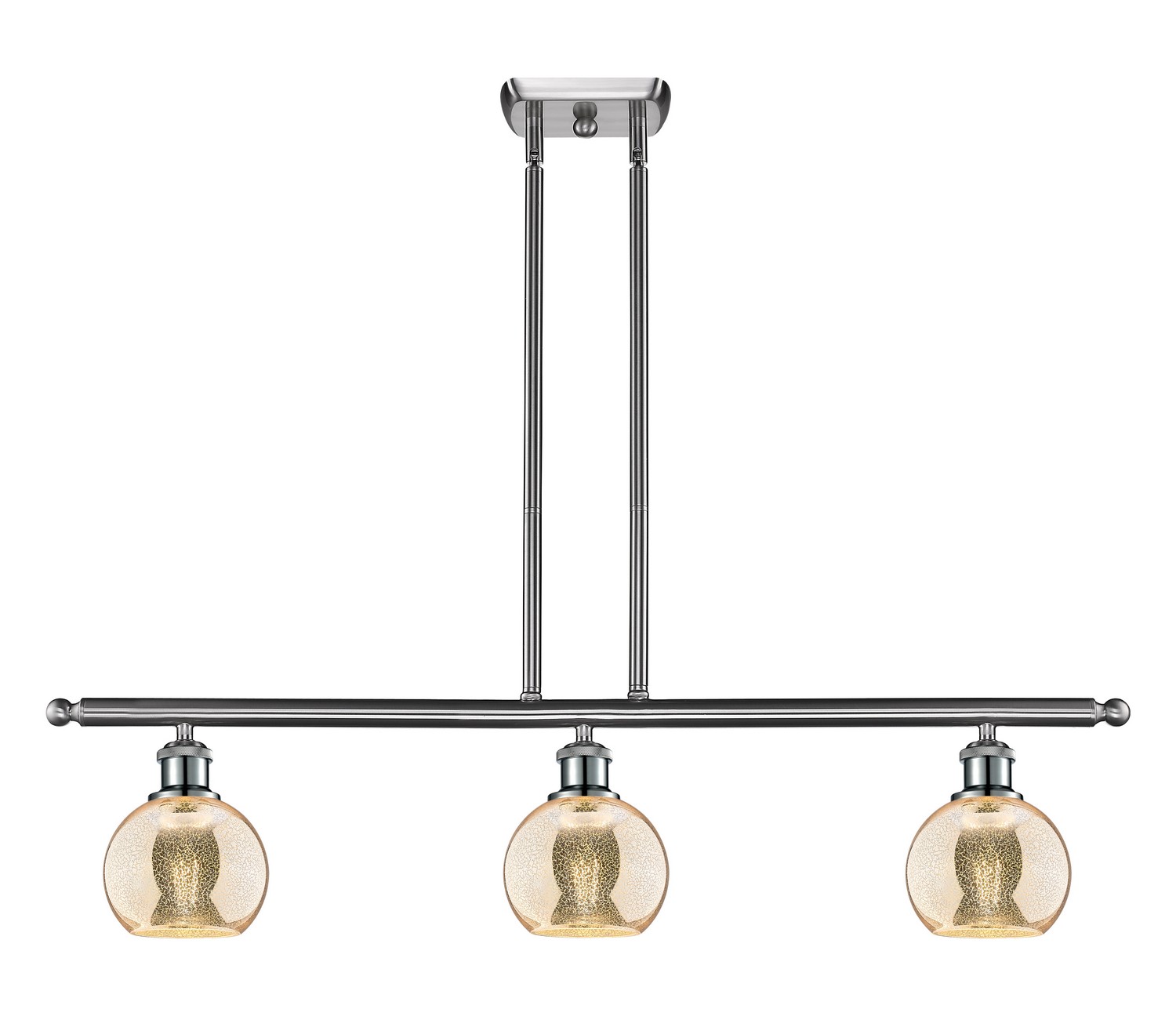 Three Light Island Pendant by Innovations - Ballston Collection, Brushed Satin Nickel Finish - 516-3I-SN-G128-6