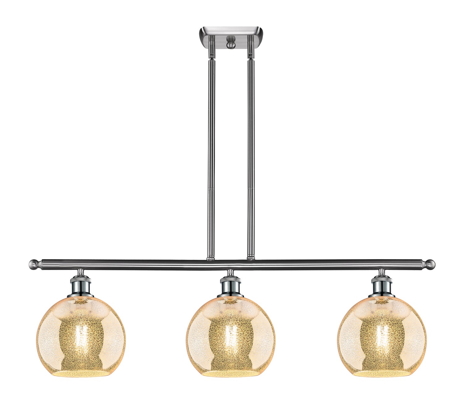 Three Light Island Pendant by Innovations - Ballston Collection, Brushed Satin Nickel Finish - 516-3I-SN-G128-8