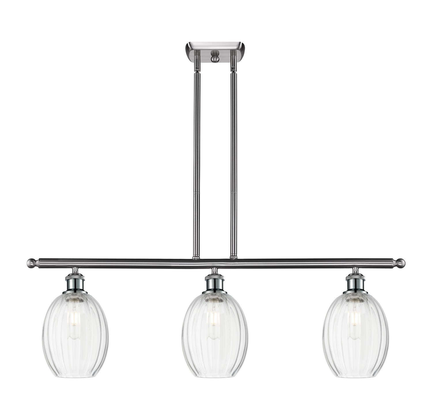 Three Light Island Pendant by Innovations - Ballston Collection, Brushed Satin Nickel Finish - 516-3I-SN-G459-6CL
