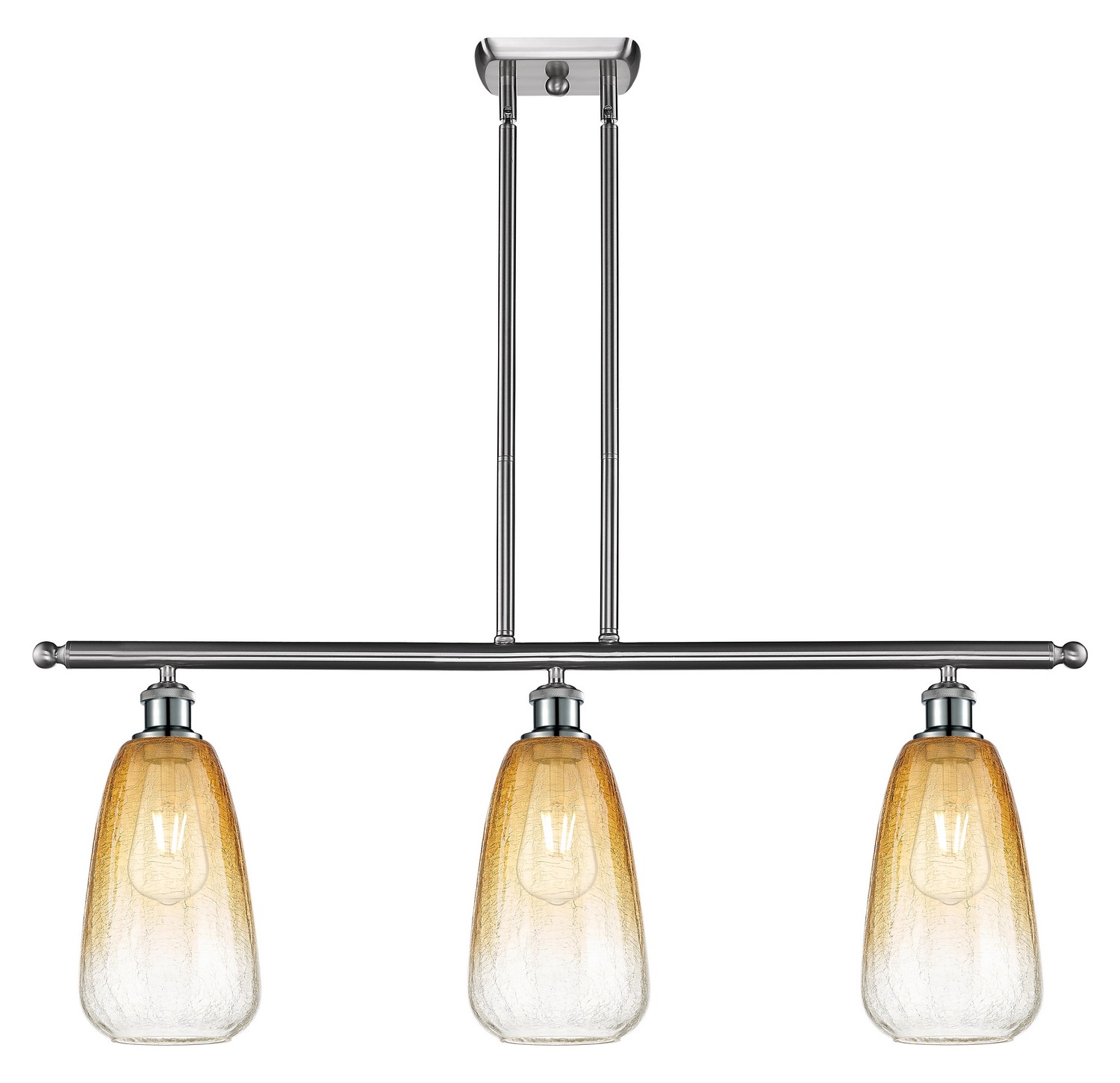 Three Light Island Pendant by Innovations - Ballston Collection, Brushed Satin Nickel Finish - 516-3I-SN-G480-6AM