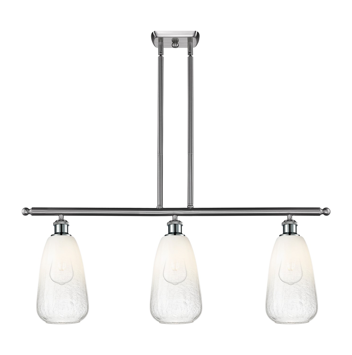 Three Light Island Pendant by Innovations - Ballston Collection, Brushed Satin Nickel Finish - 516-3I-SN-G480-6OP