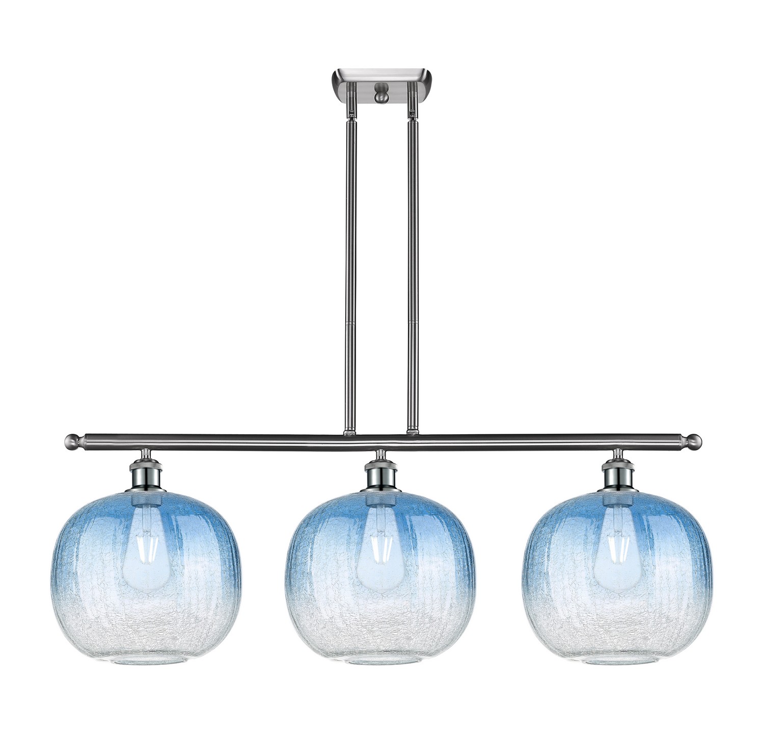 Three Light Island Pendant by Innovations - Ballston Collection, Brushed Satin Nickel Finish - 516-3I-SN-G481-10SB