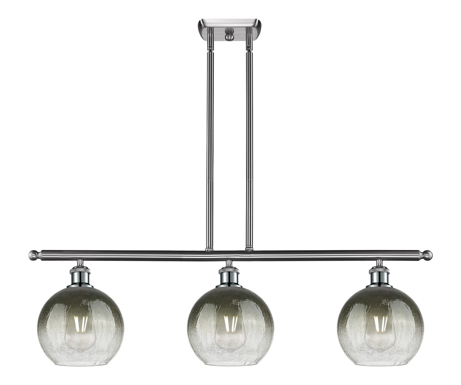 Three Light Island Pendant by Innovations - Ballston Collection, Brushed Satin Nickel Finish - 516-3I-SN-G483-8SL