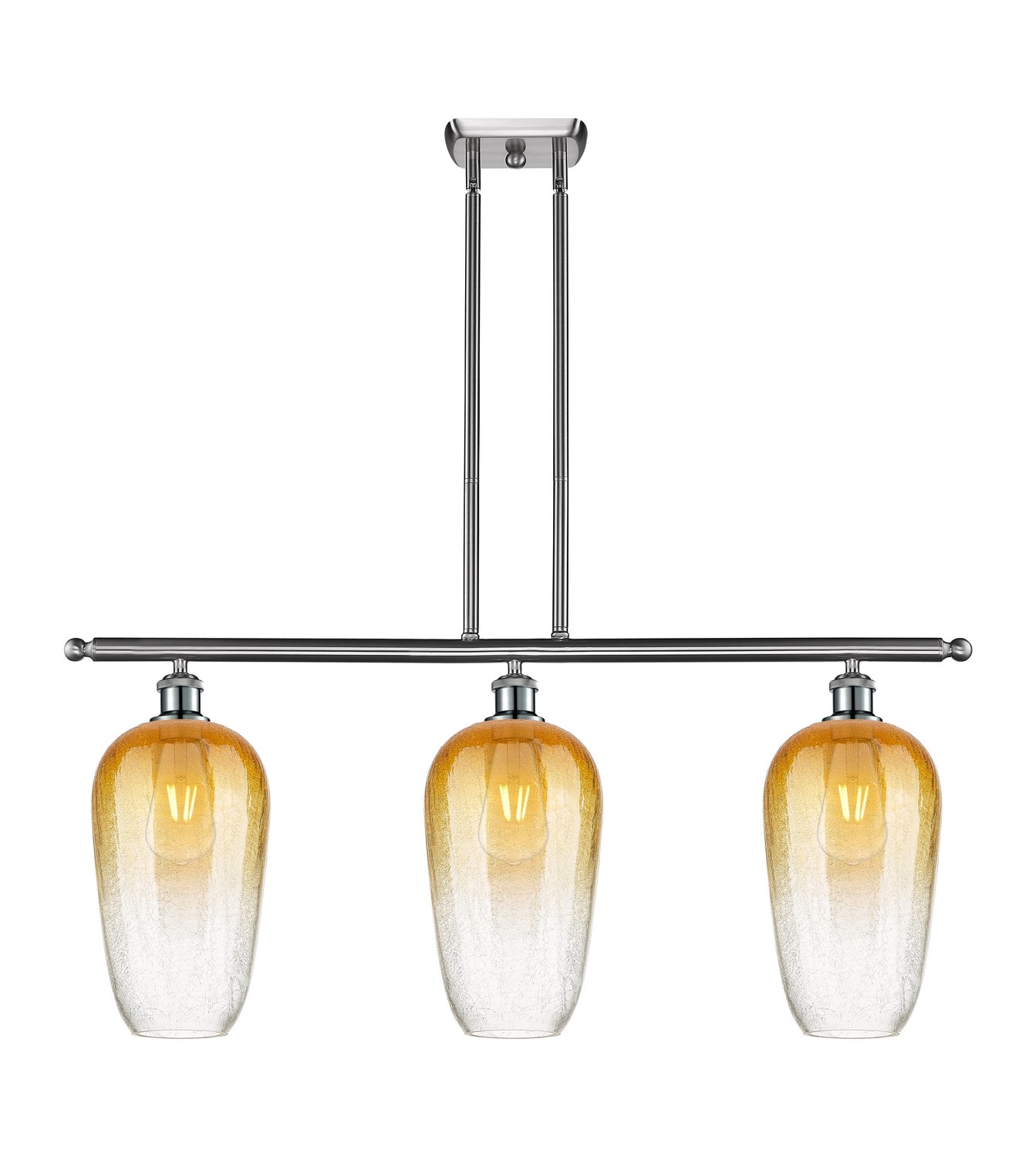 Three Light Island Pendant by Innovations - Ballston Collection, Brushed Satin Nickel Finish - 516-3I-SN-G484-7AM