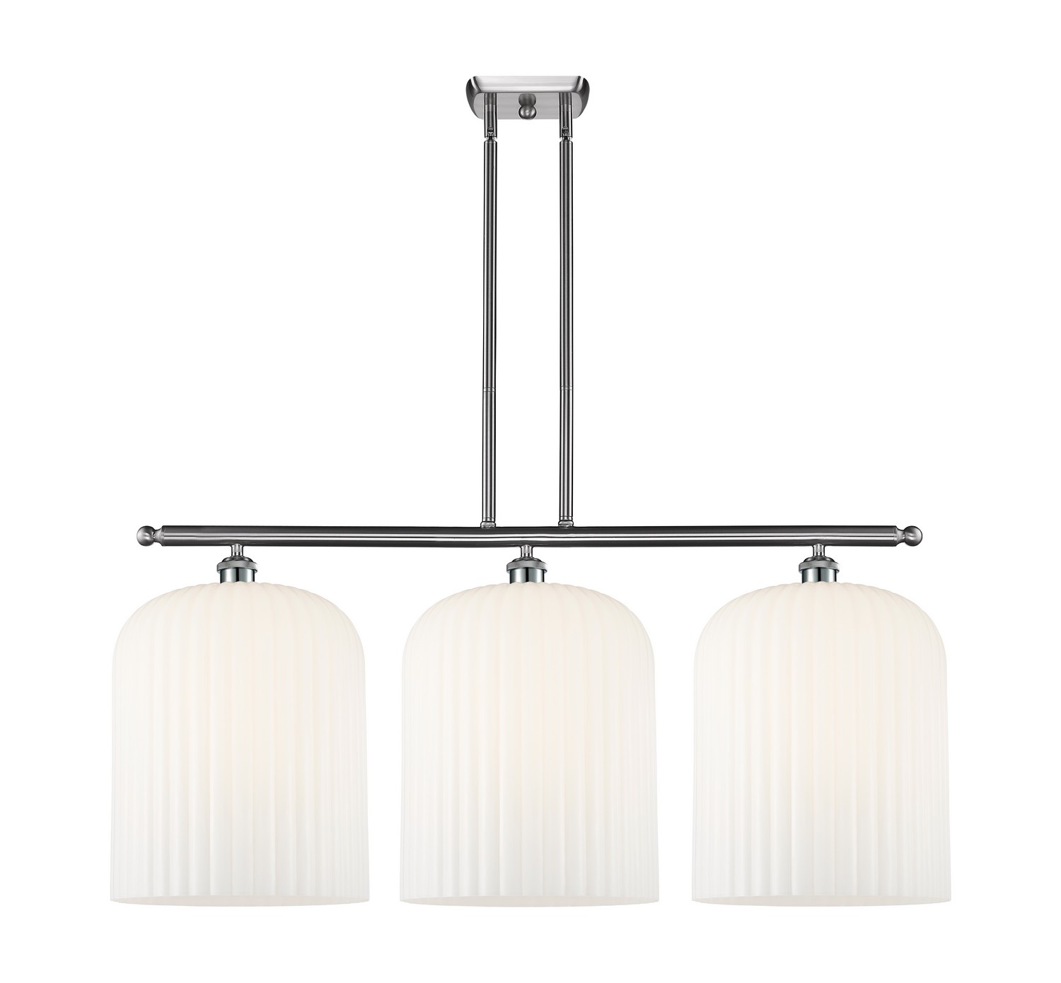 Three Light Island Pendant by Innovations - Ballston Collection, Brushed Satin Nickel Finish - 516-3I-SN-G559-12GWH