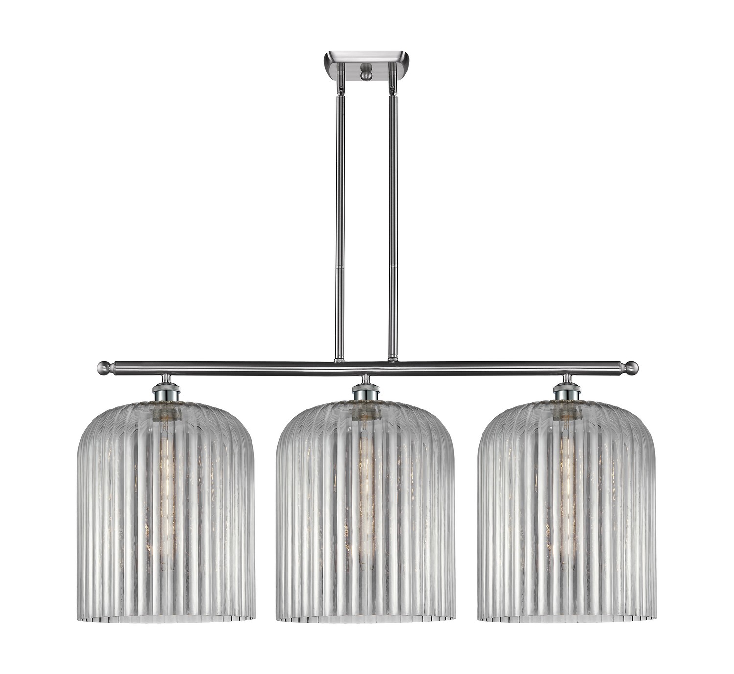 Three Light Island Pendant by Innovations - Ballston Collection, Brushed Satin Nickel Finish - 516-3I-SN-G559-12SM