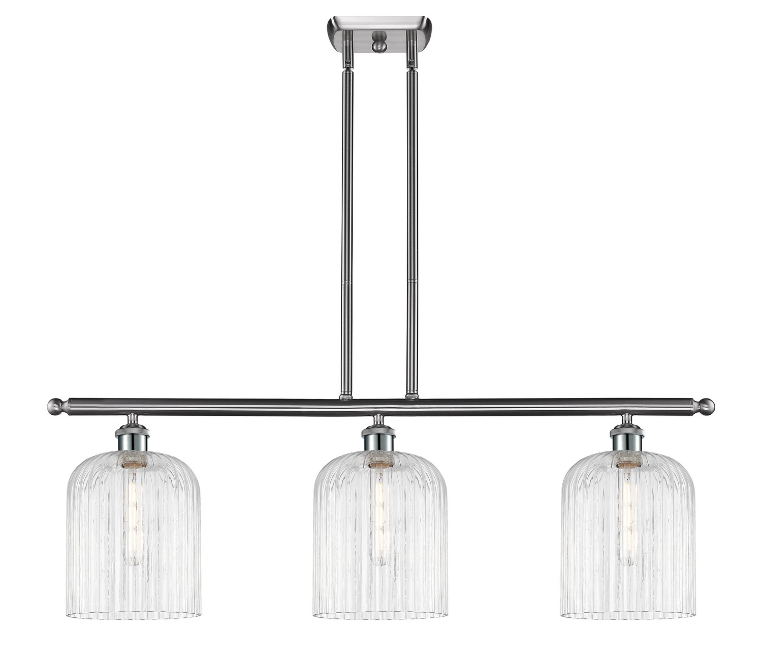 Three Light Island Pendant by Innovations - Ballston Collection, Brushed Satin Nickel Finish - 516-3I-SN-G559-8CL