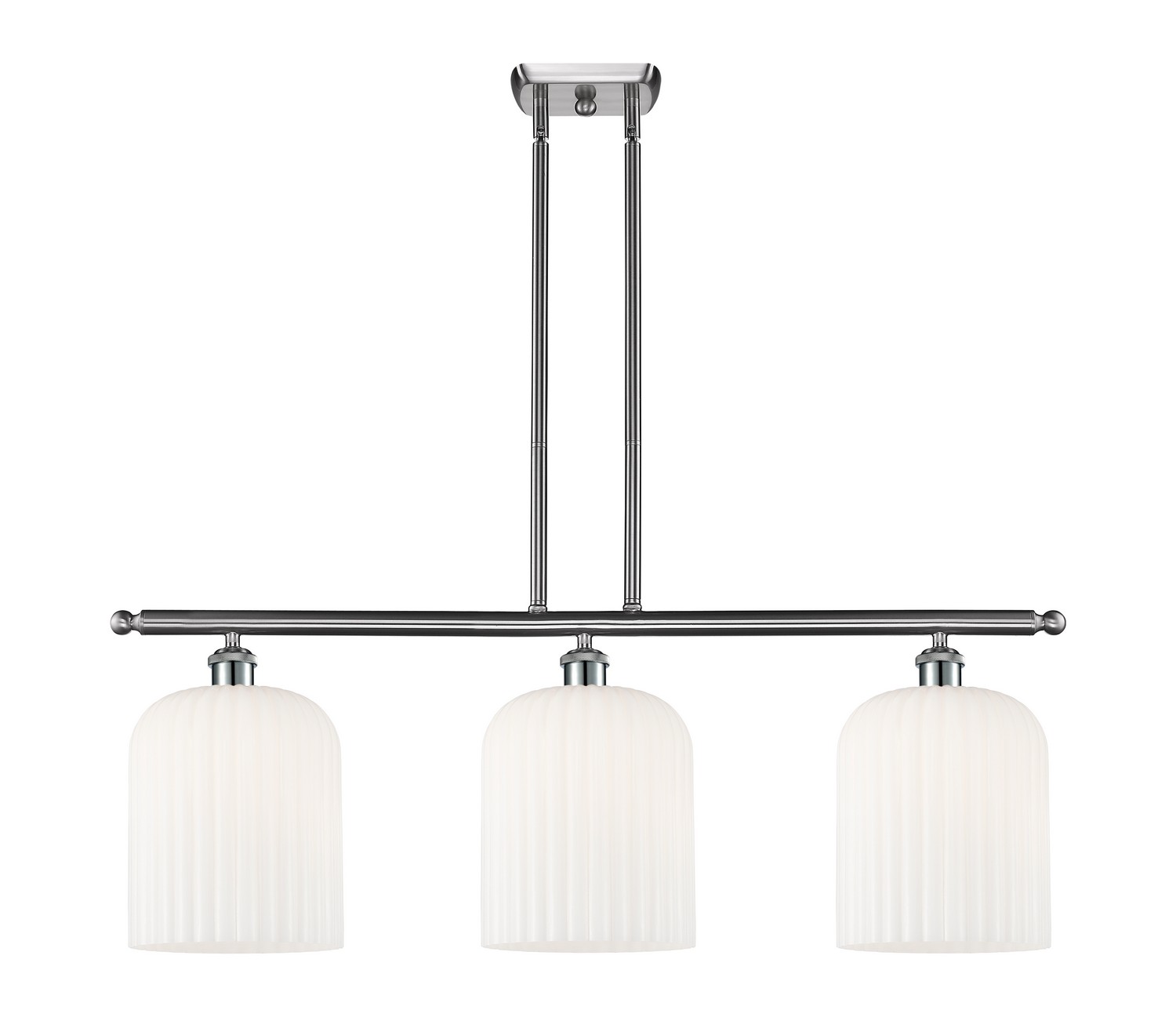 Three Light Island Pendant by Innovations - Ballston Collection, Brushed Satin Nickel Finish - 516-3I-SN-G559-8GWH