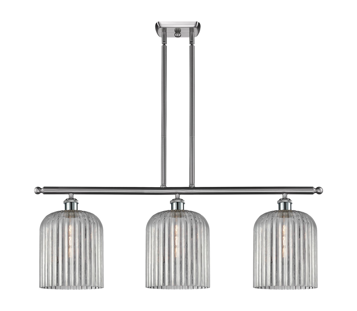 Three Light Island Pendant by Innovations - Ballston Collection, Brushed Satin Nickel Finish - 516-3I-SN-G559-8SM