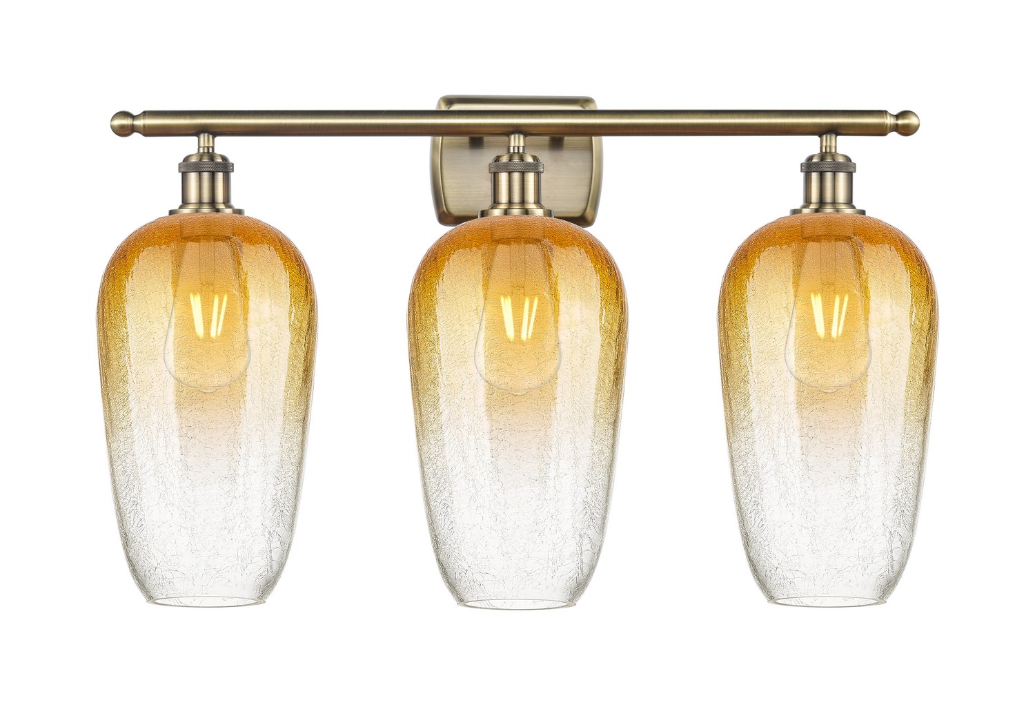 Three Light Bath Vanity by Innovations - Ballston Collection, Antique Brass Finish - 516-3W-AB-G484-7AM