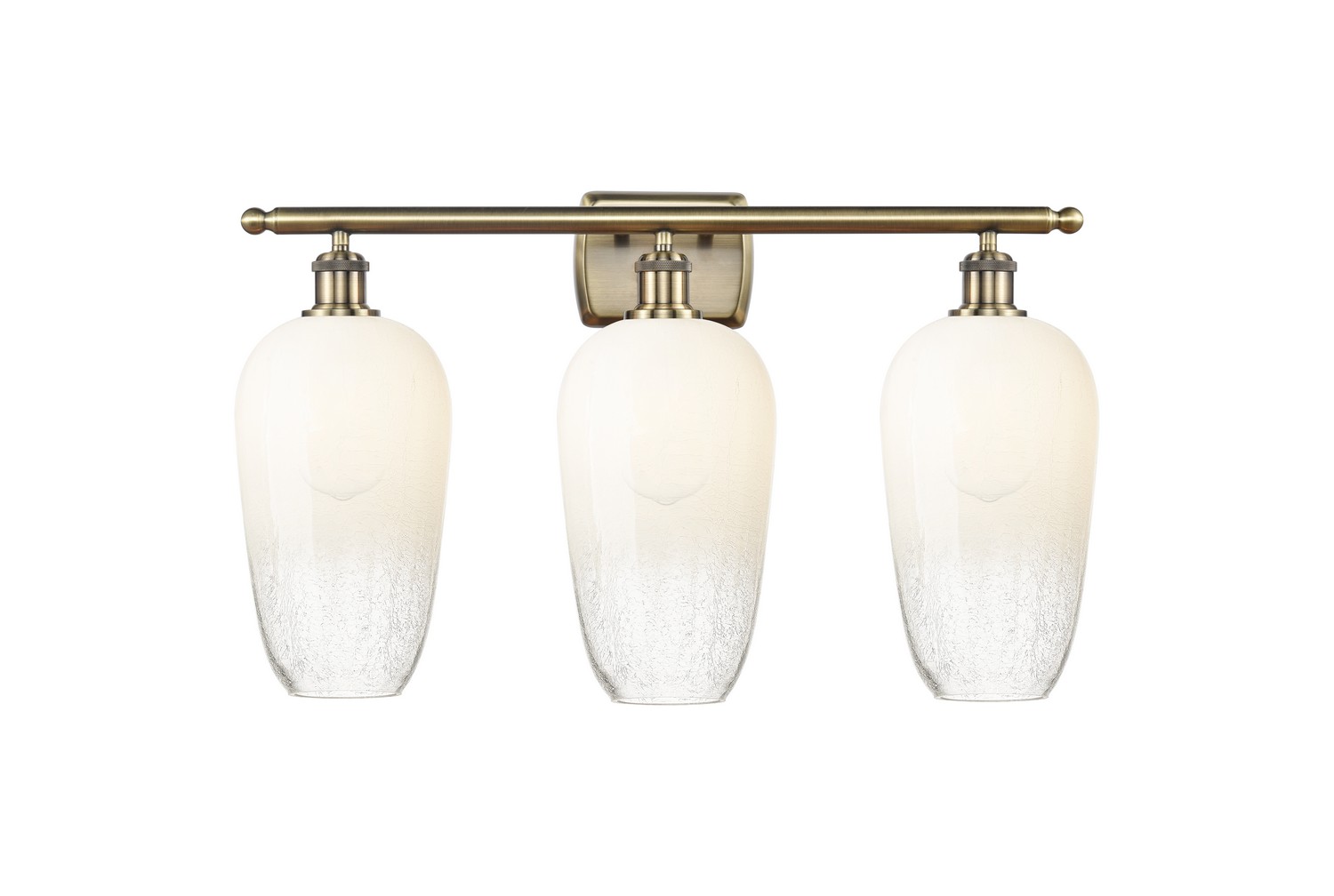 Three Light Bath Vanity by Innovations - Ballston Collection, Antique Brass Finish - 516-3W-AB-G484-7OP