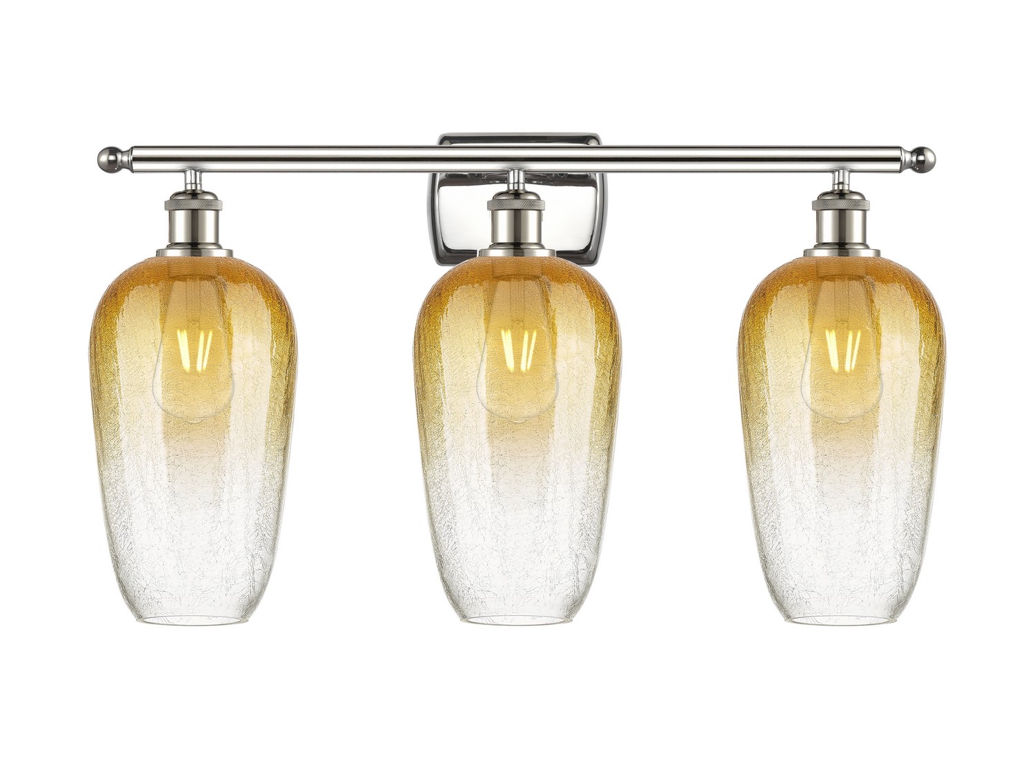 Three Light Bath Vanity by Innovations - Ballston Collection, Polished Nickel Finish - 516-3W-PN-G484-7AM
