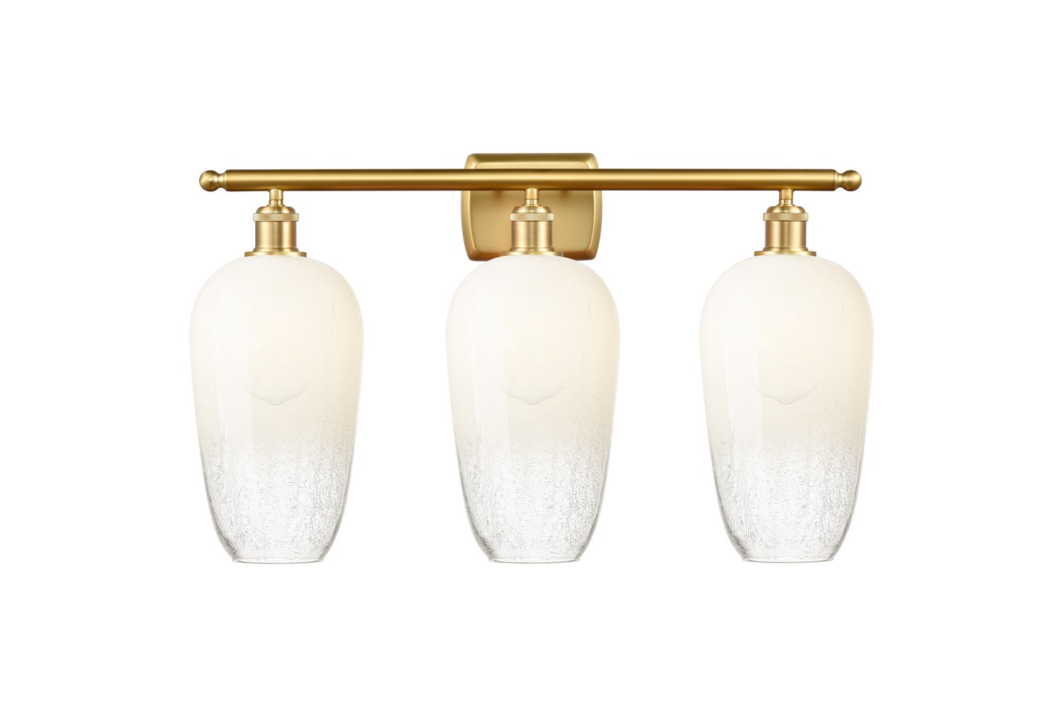 Three Light Bath Vanity by Innovations - Ballston Collection, Satin Gold Finish - 516-3W-SG-G484-7OP