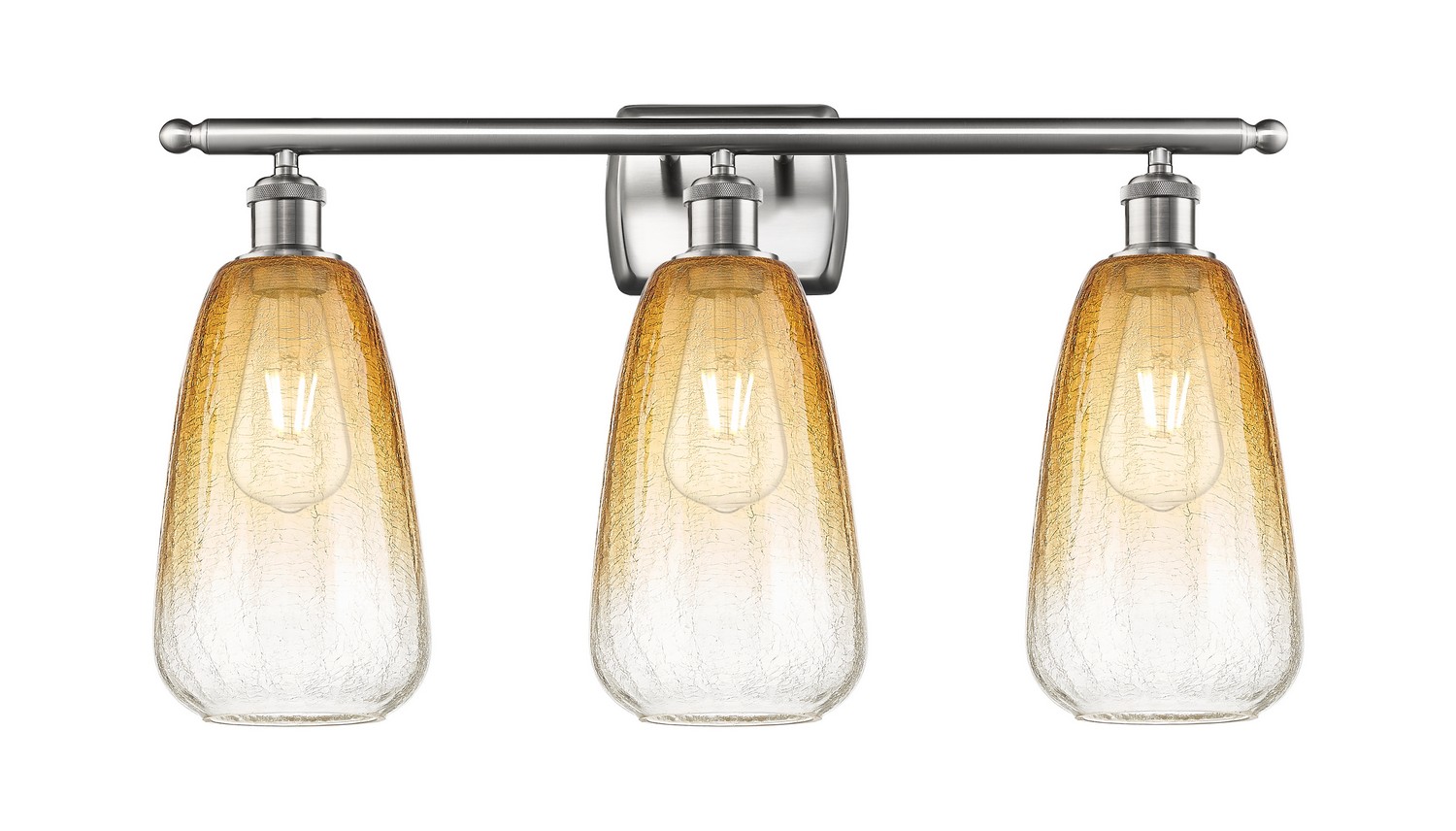 Three Light Bath Vanity by Innovations - Ballston Collection, Brushed Satin Nickel Finish - 516-3W-SN-G480-6AM