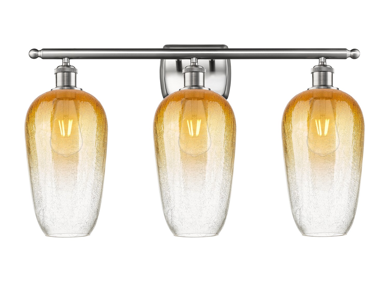 Three Light Bath Vanity by Innovations - Ballston Collection, Brushed Satin Nickel Finish - 516-3W-SN-G484-7AM