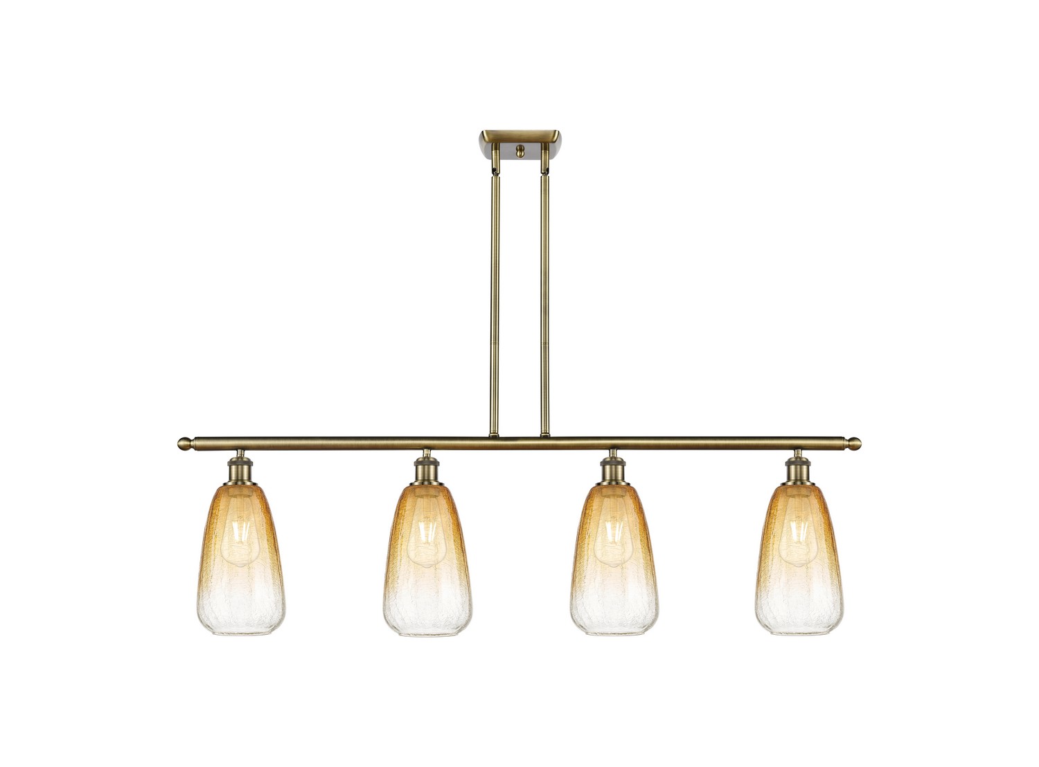 Four Light Island Pendant by Innovations - Ballston Collection, Antique Brass Finish - 516-4I-AB-G480-6AM