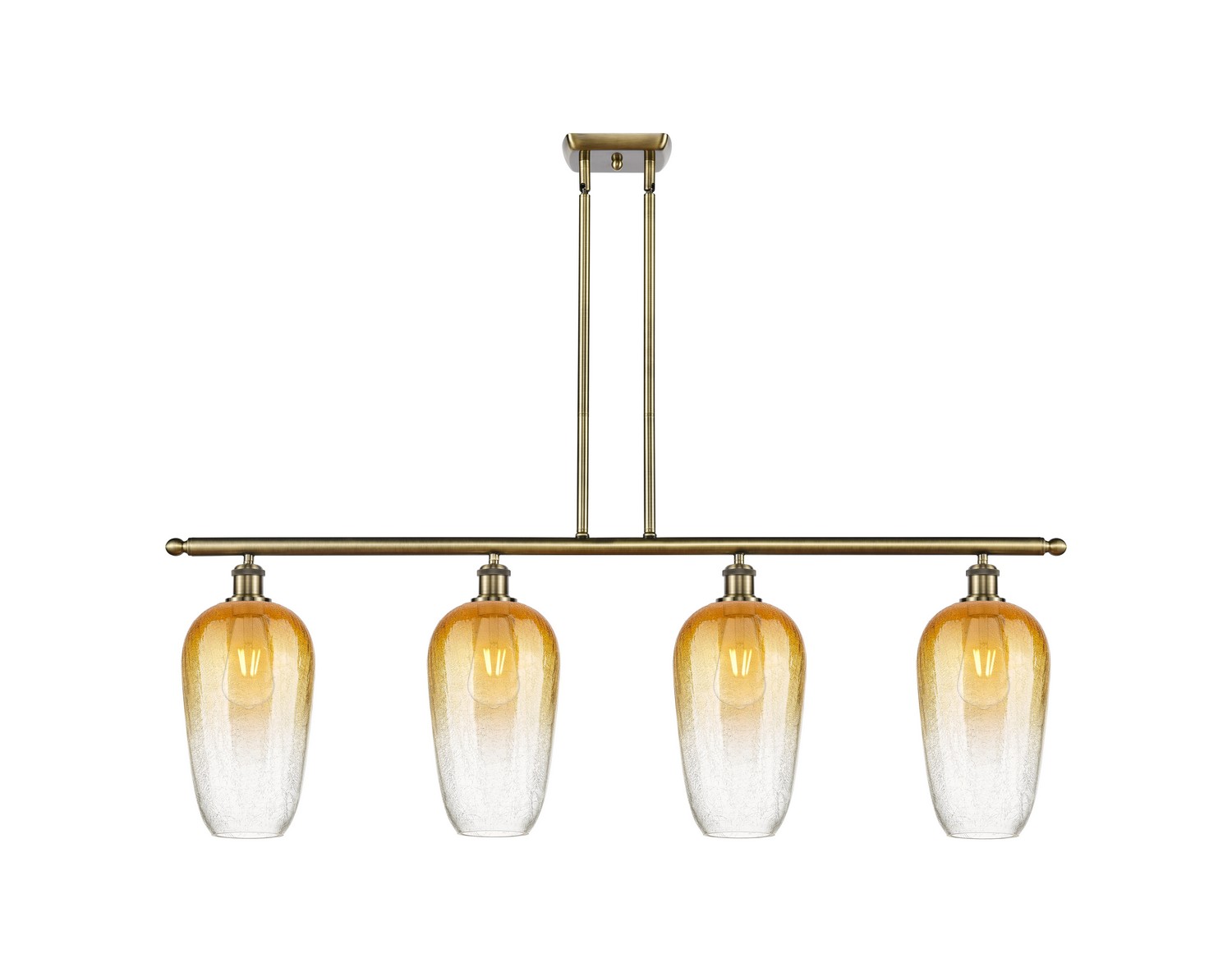 Four Light Island Pendant by Innovations - Ballston Collection, Antique Brass Finish - 516-4I-AB-G484-7AM