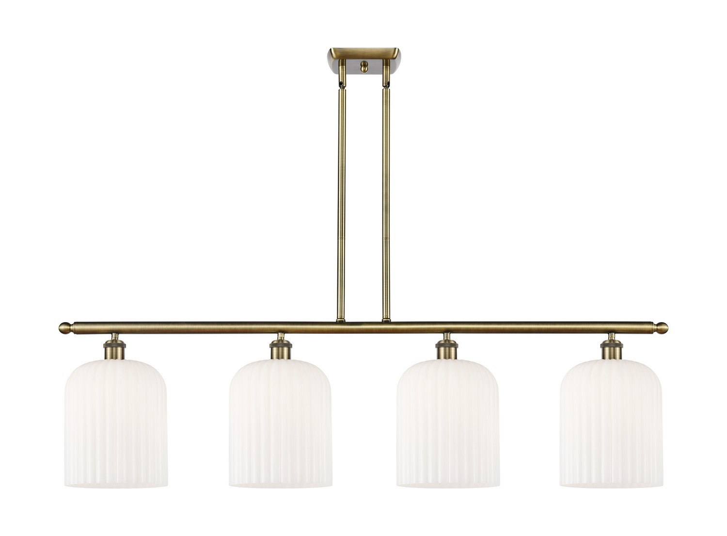 Four Light Island Pendant by Innovations - Ballston Collection, Antique Brass Finish - 516-4I-AB-G559-8GWH