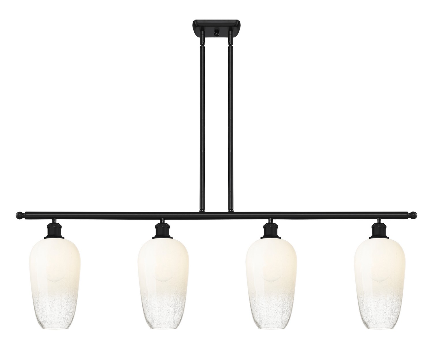 Four Light Island Pendant by Innovations - Ballston Collection, Matte Black Finish - 516-4I-BK-G484-7OP
